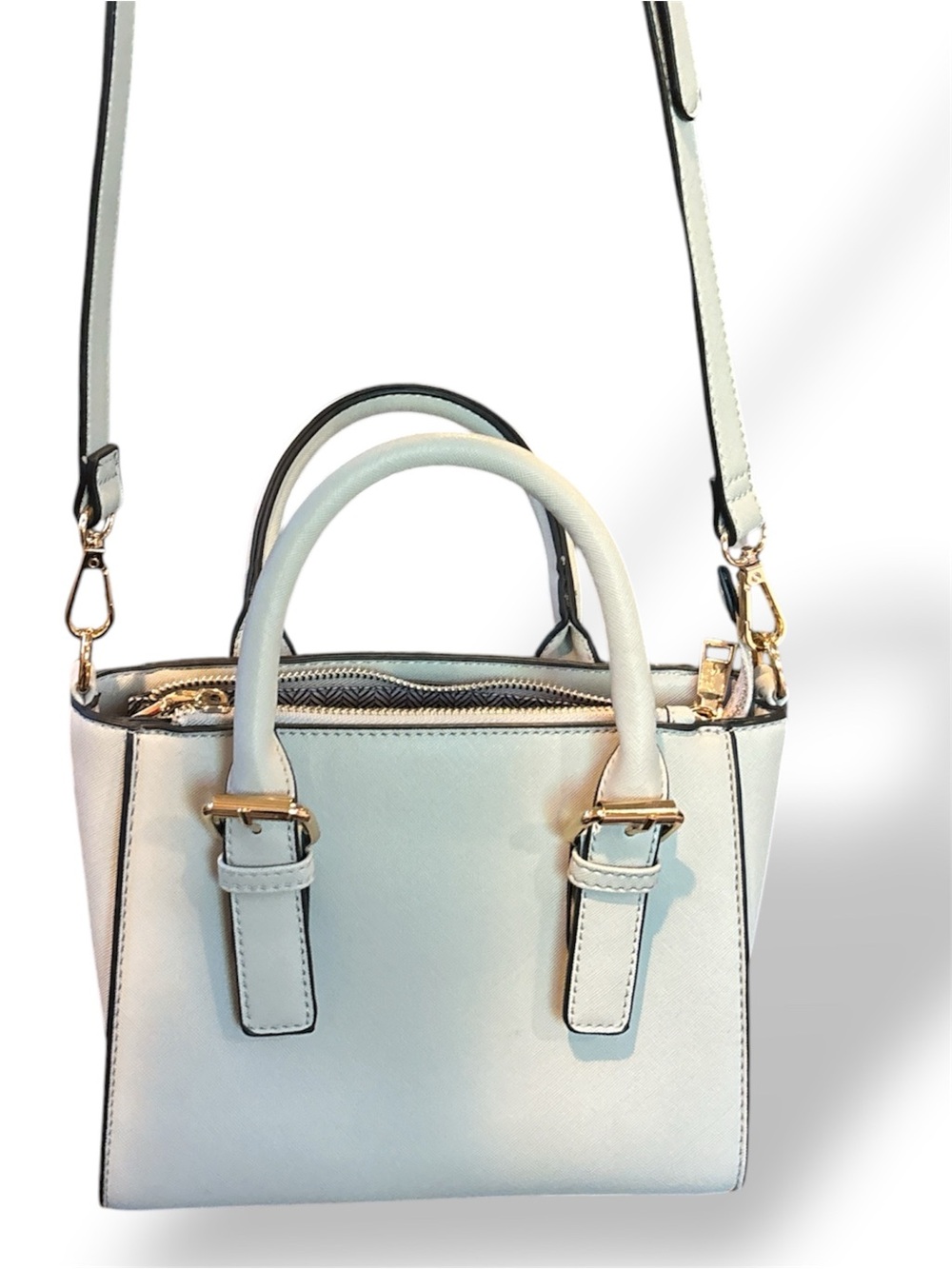 Michael Kors White Leather Satchel with Gold Hardware